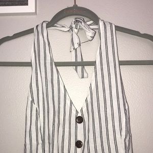 grey striped romper